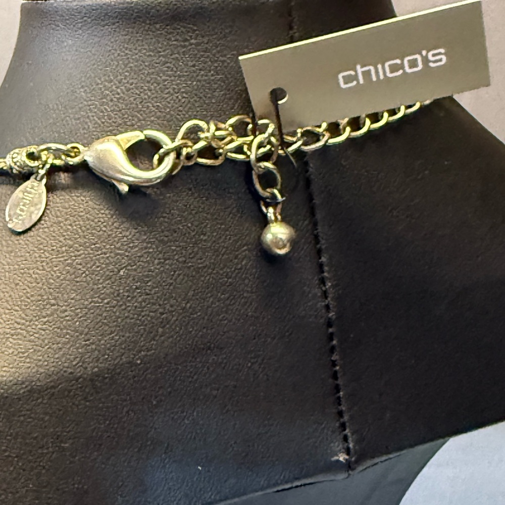 Chico's Gold and Silver Triple Strand Necklace - Picture 6 of 6